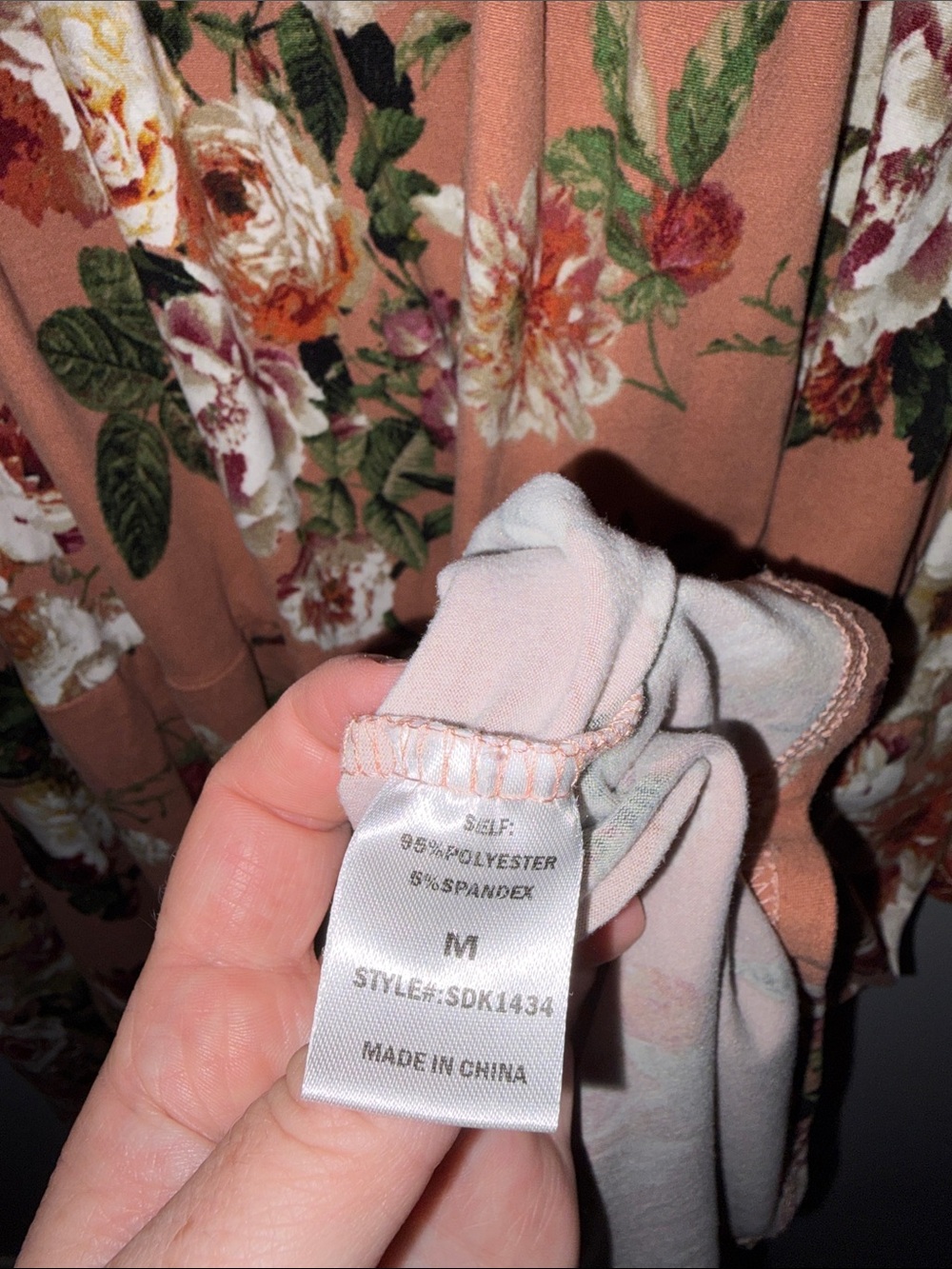 Sweet Claire Mauve Pink Floral Long Sleeve Tiered Midi Dress Medium - Picture 5 of 7